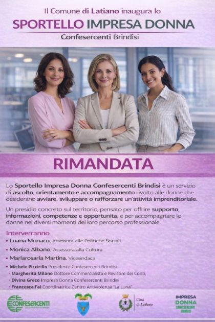 Evento Impresa Donna -  Rinviato 