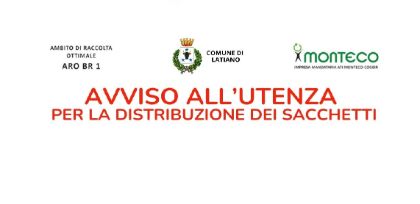 MONTECO- Avviso all’utenza per la distribuzione dei sacchetti