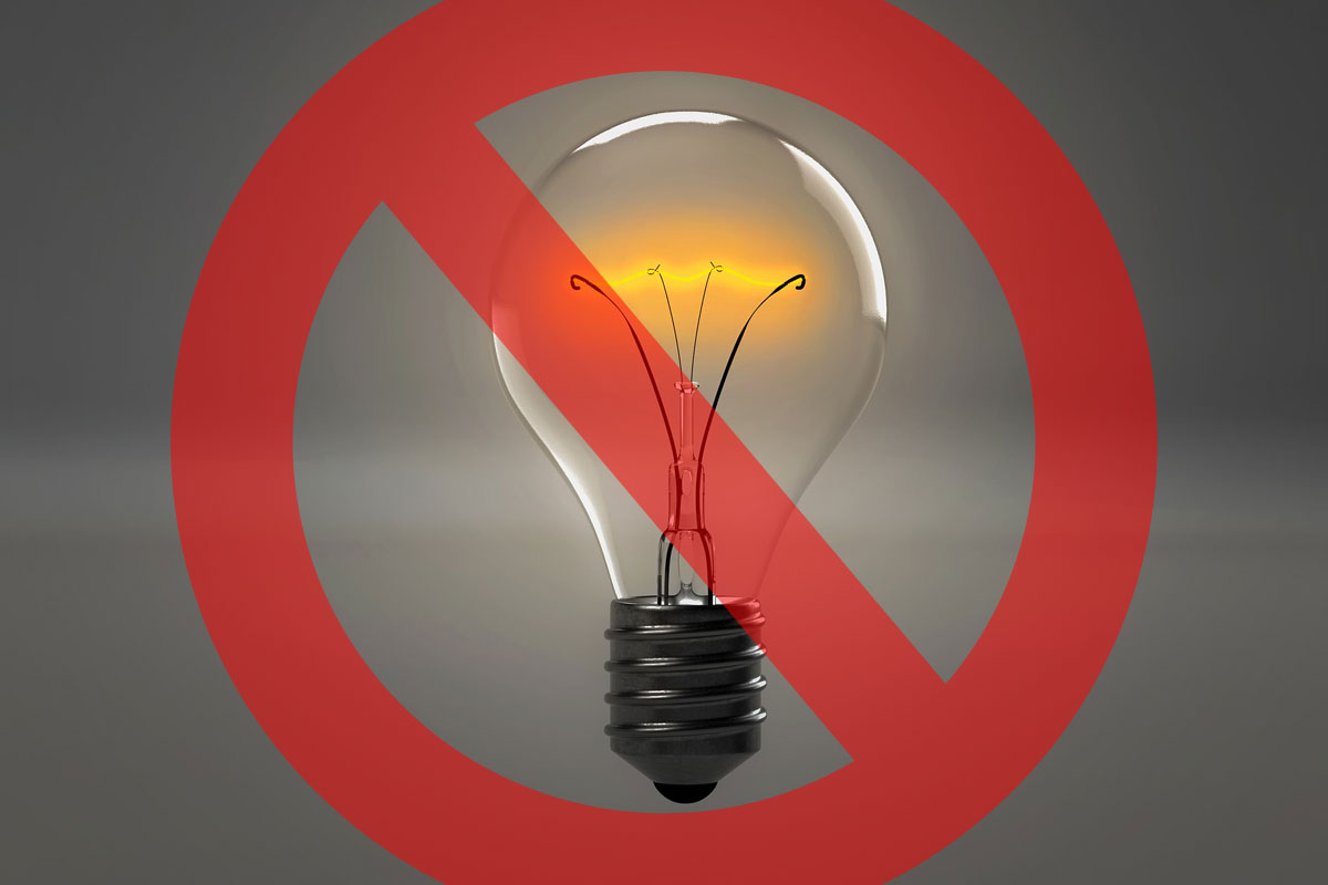 lampadina divieto